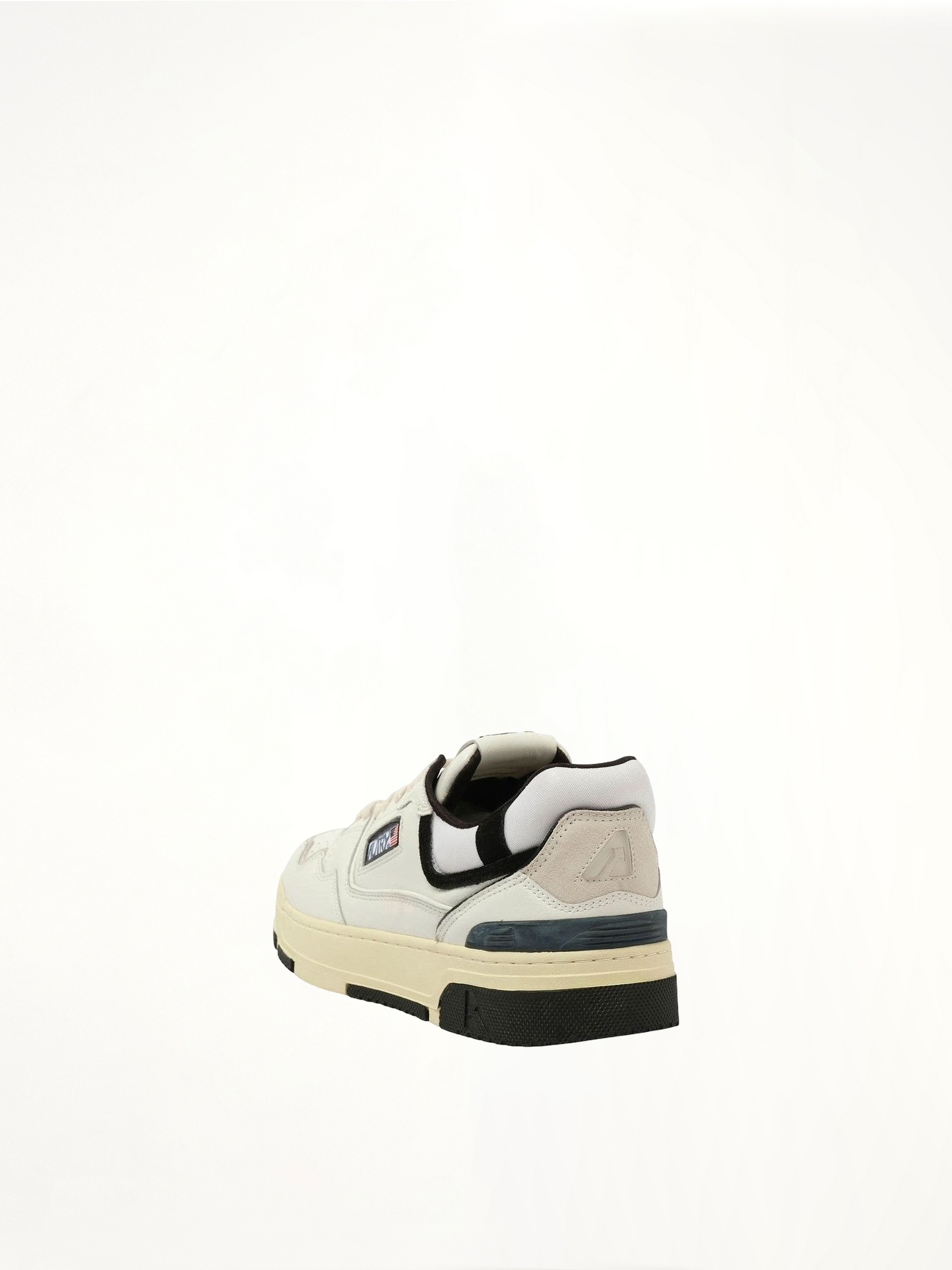 CLC Low Sneakers in White/Black Back View | AUTRY