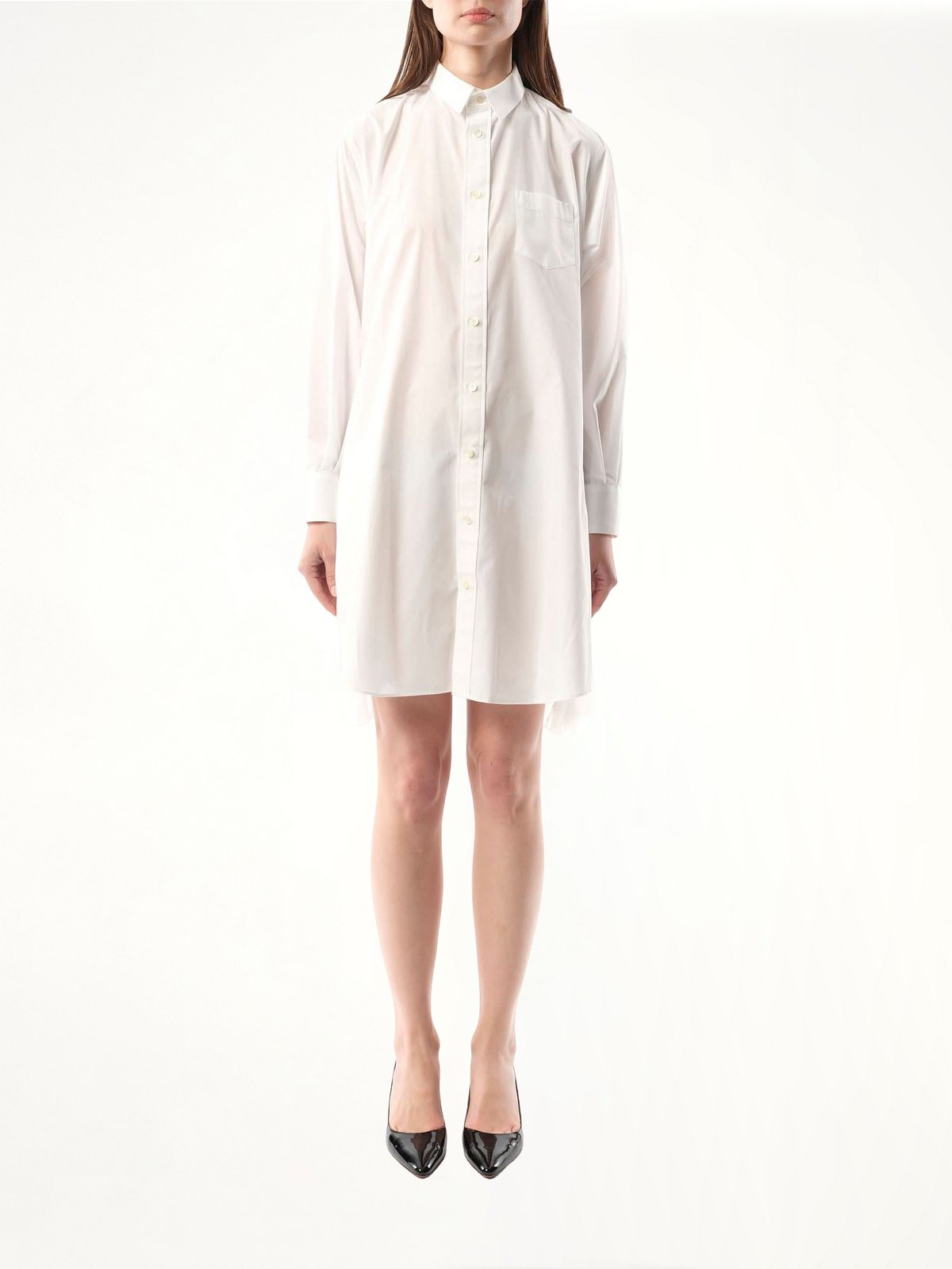 Cotton Poplin Dress in Off White