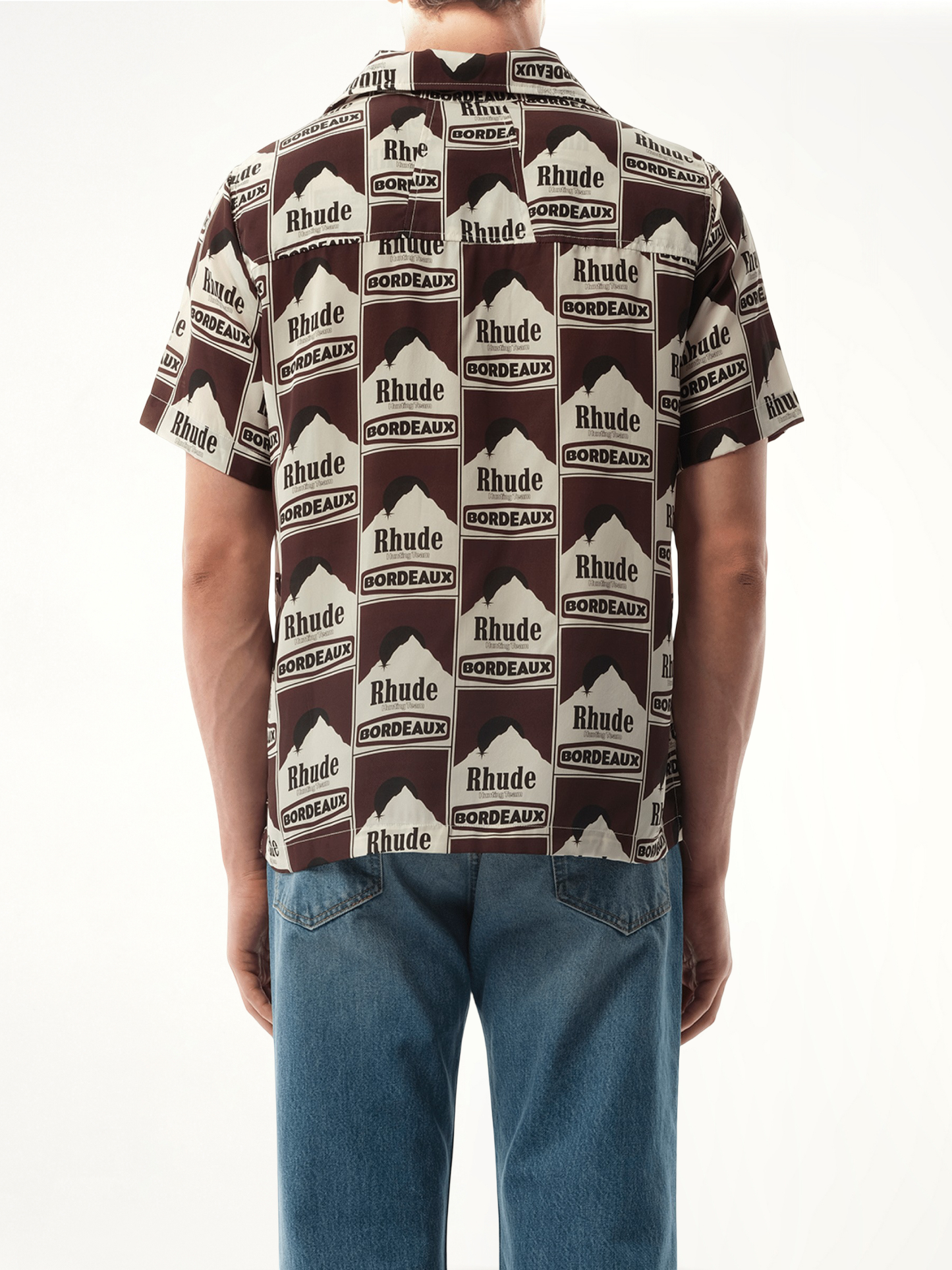 Moonlight Bordeaux Silk Shirt in Maroon/Off White