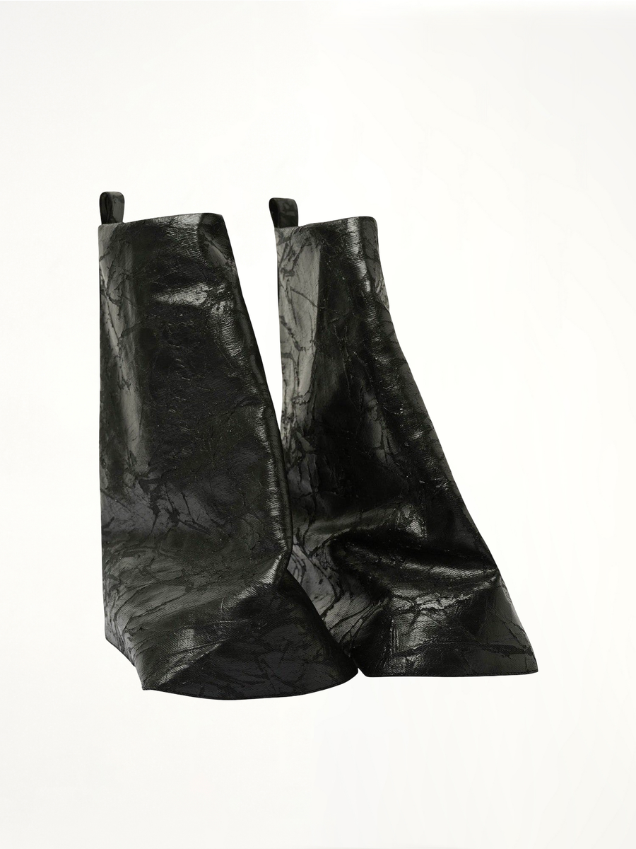 Low Fetish boots in Black/Milk Front View | RICK OWENS DRKSHDW