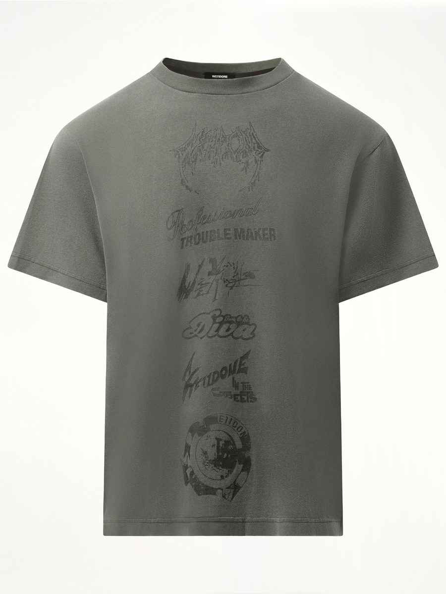 Multi-Logo T-Shirt in Charcoal