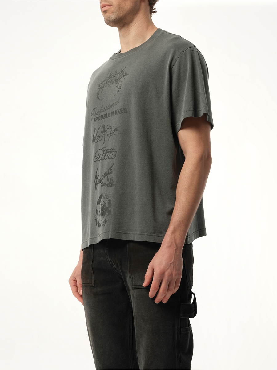 Multi-Logo T-Shirt in Charcoal