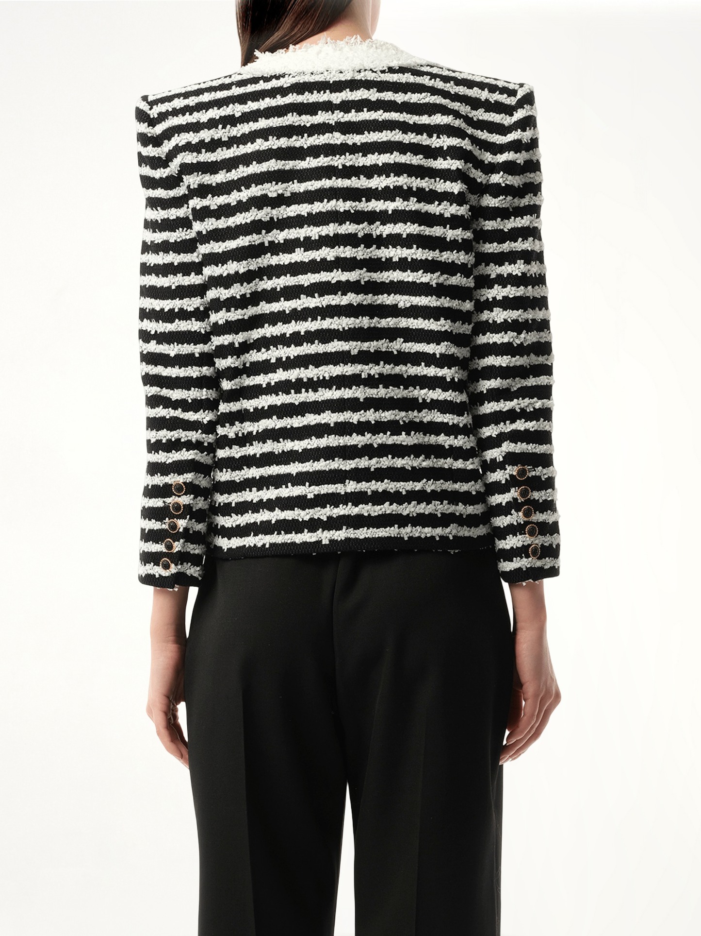 4PKT Mariniere Tweed Jacket in Black/White