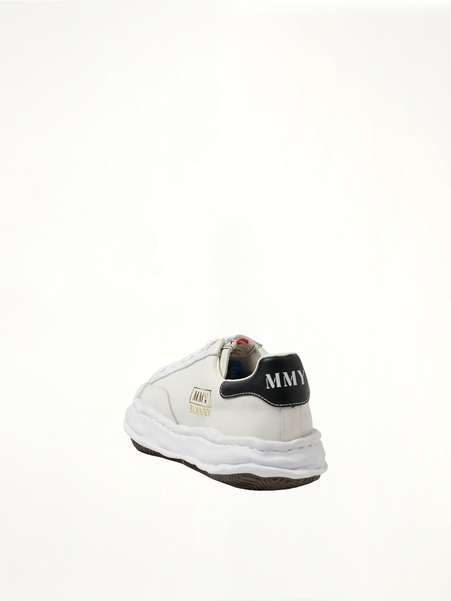 BLAKEY OG Leather Low Top Sneaker in White Back View | MAISON MIHARA YASUHIRO