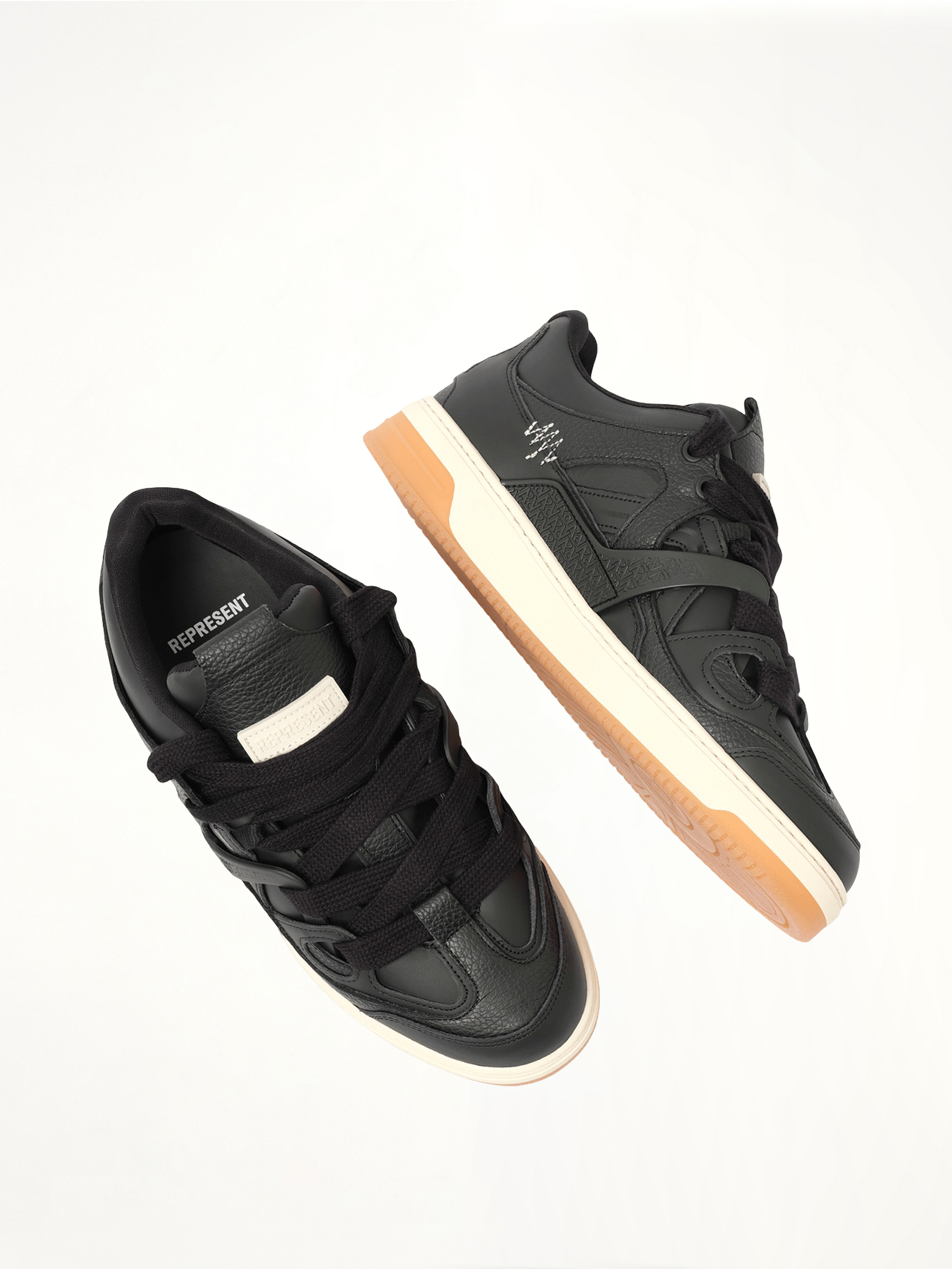 Bully Sneaker in Black/Gum Top View | REPRESENT