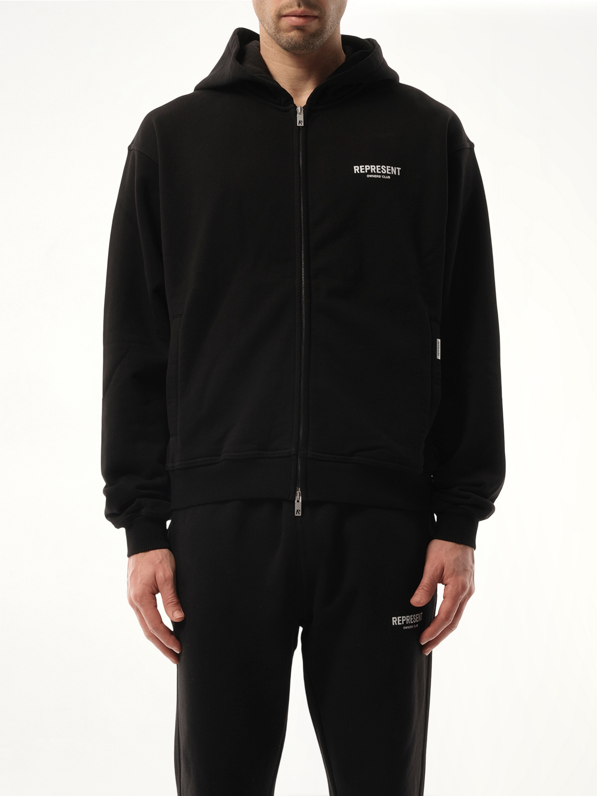 블랙 Represent Owners Club 집 후디