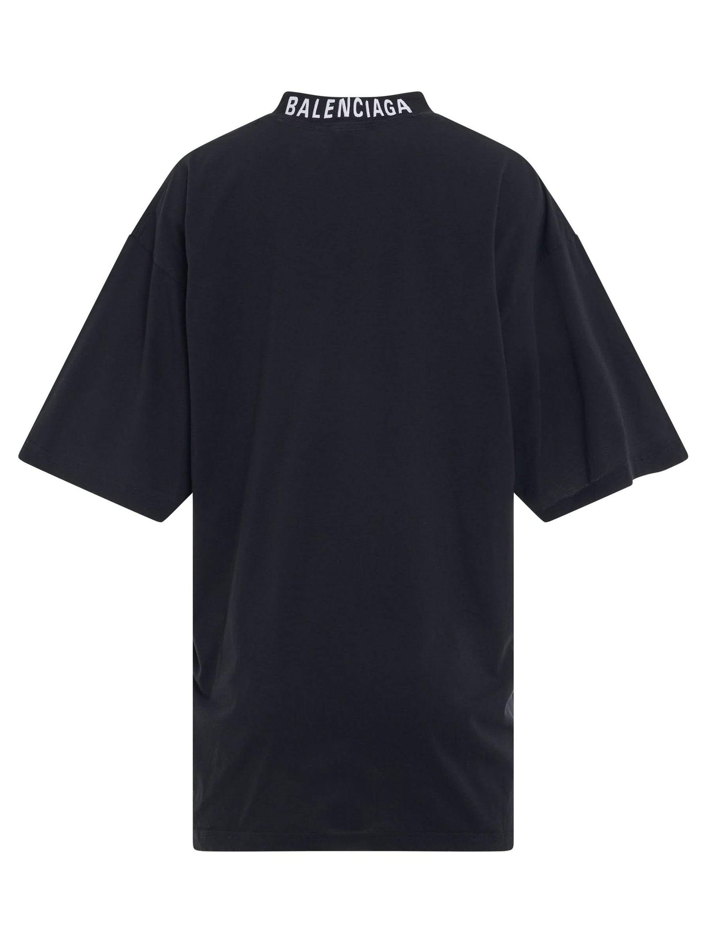 Logo Printed Crewneck T-shirt in Washed Black/White