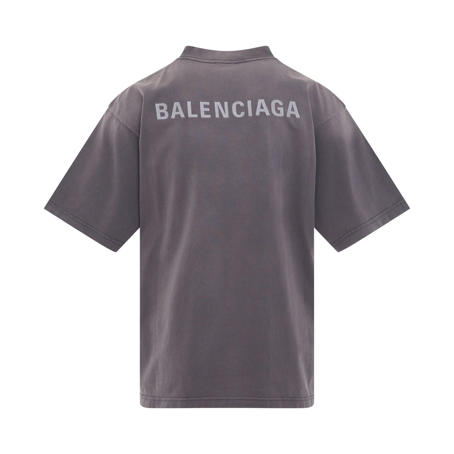 Back Logo Medium Fit T-Shirt in Purple/Grey