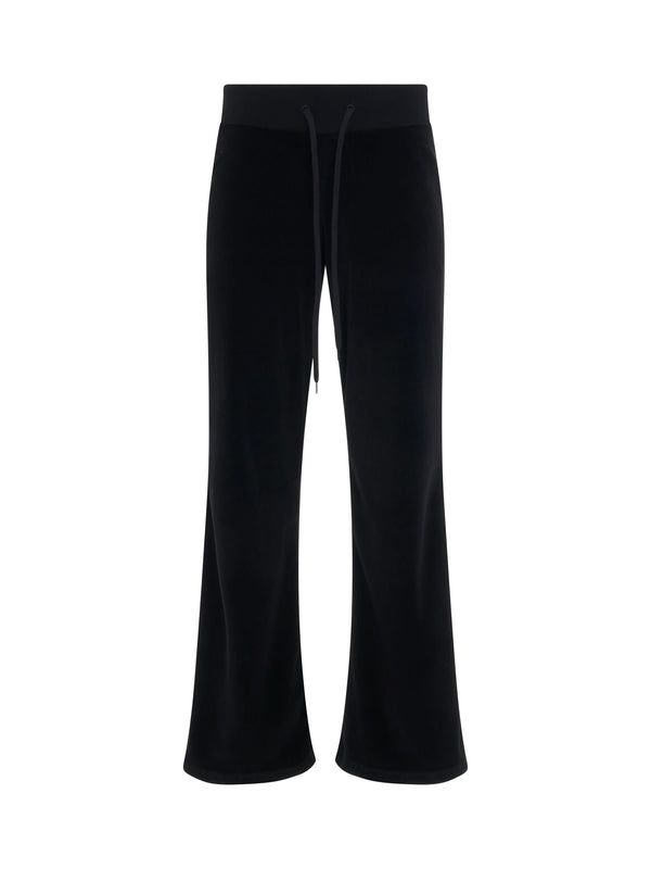 Low-Waist Velvet Joggers Pants in Black