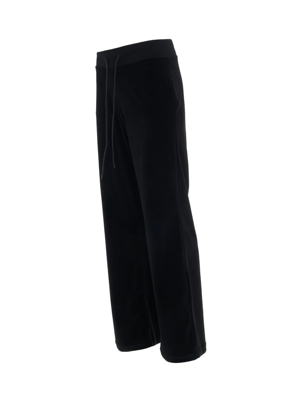 Low-Waist Velvet Joggers Pants in Black