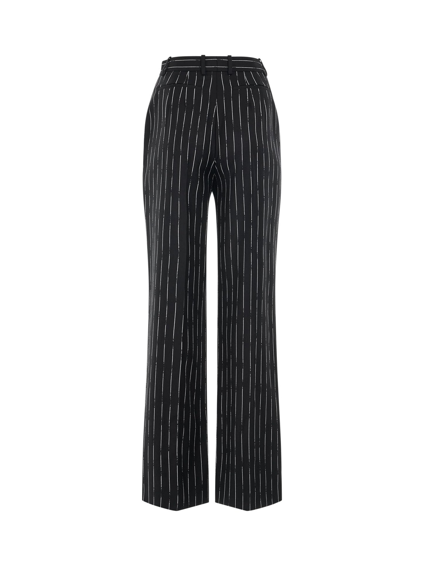 Certified Broken Stripe Wool Pants in Black
