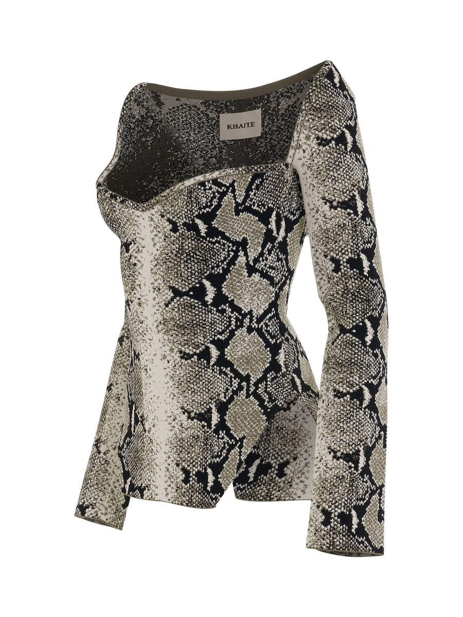 Maddy Bustier Long Sleeve Top in Roccia