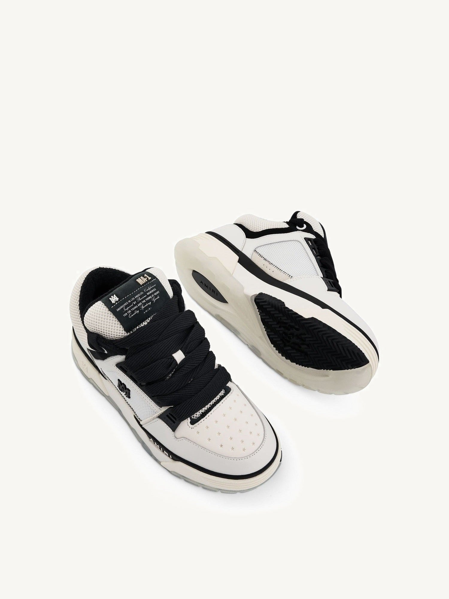 MA-1 Sneaker in White/Black Top View | AMIRI