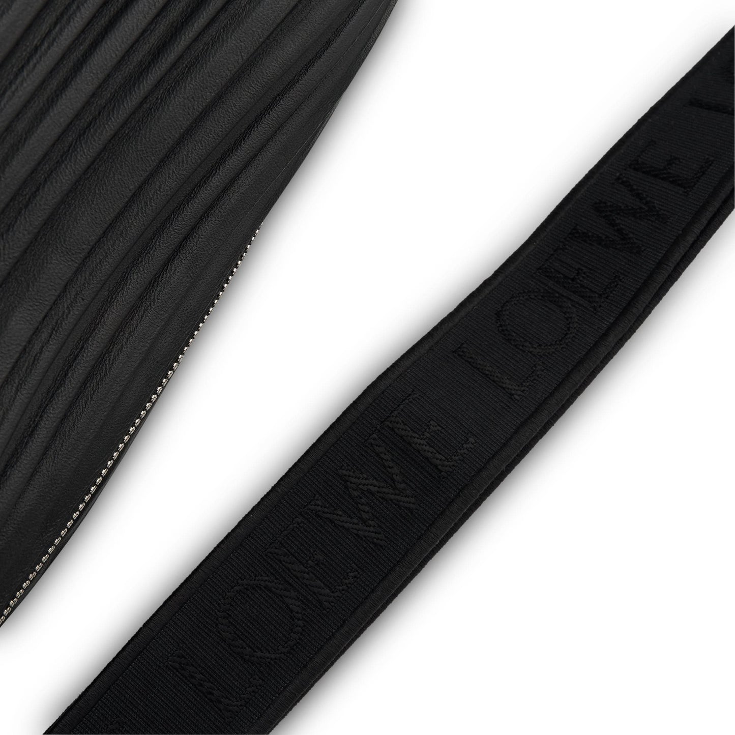 Large Bracelet Pouch Bag in Pleated Nappa in Black