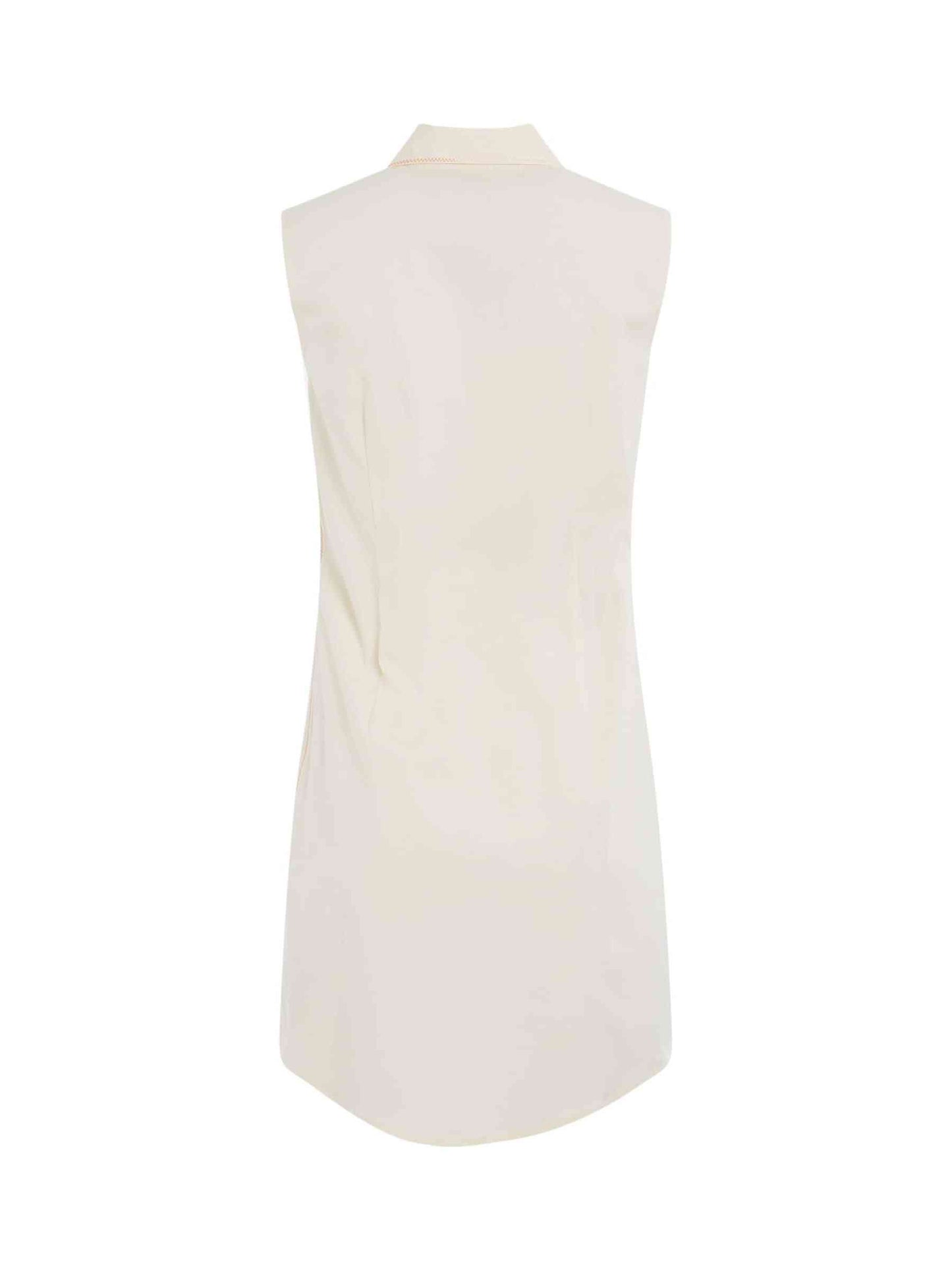 Poplin Shirt Dress in Antique White