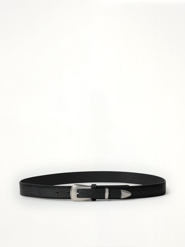 Minimal Western Belt in Black