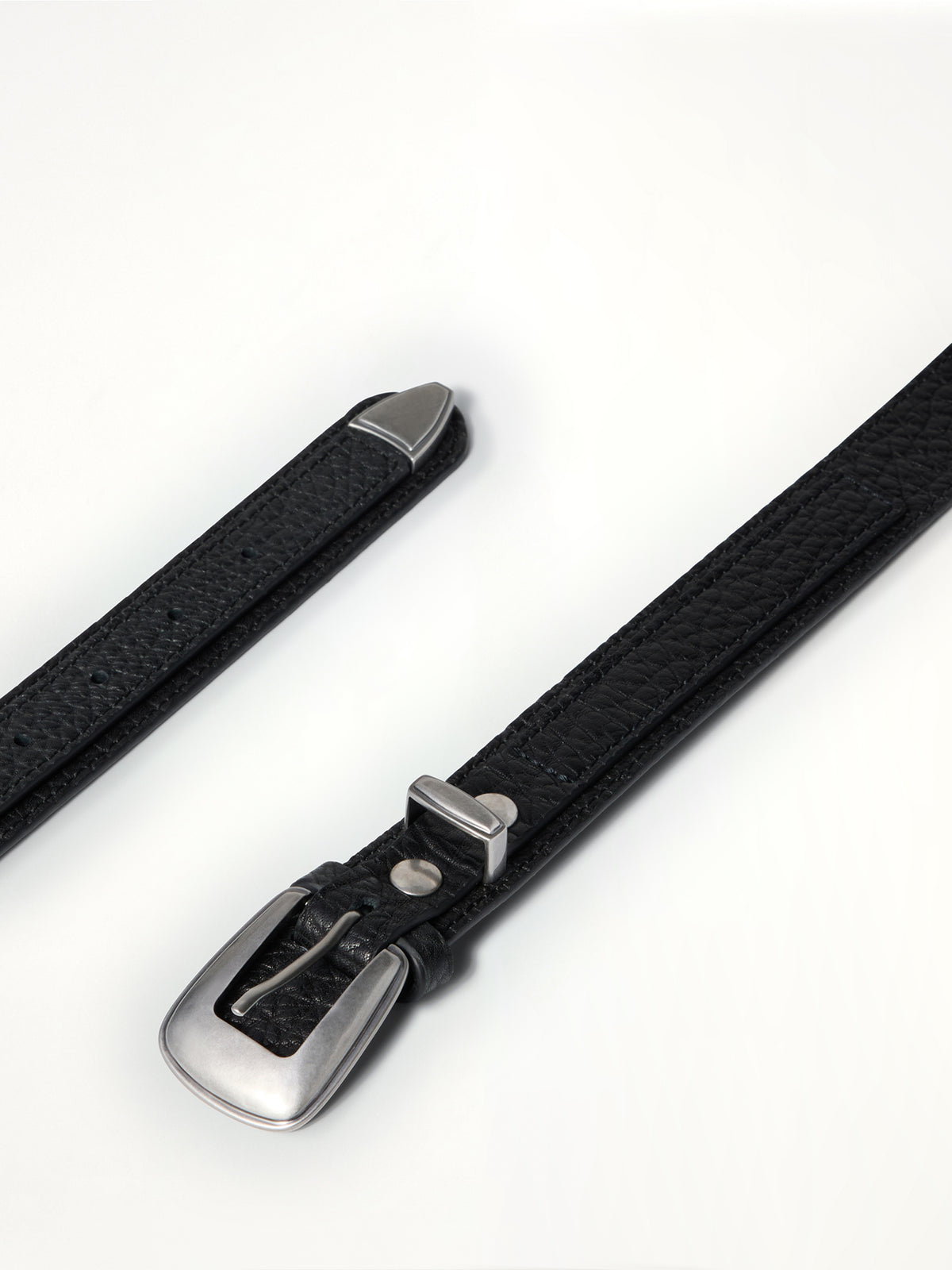 Minimal Western Belt in Black