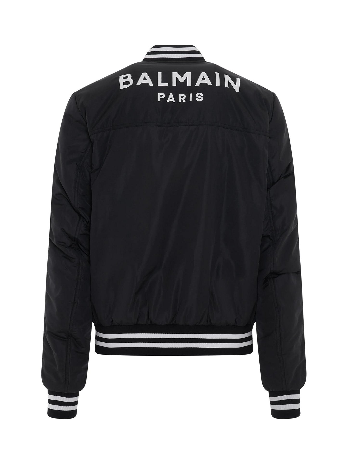 Nylon Bomber Jacket in Black/White