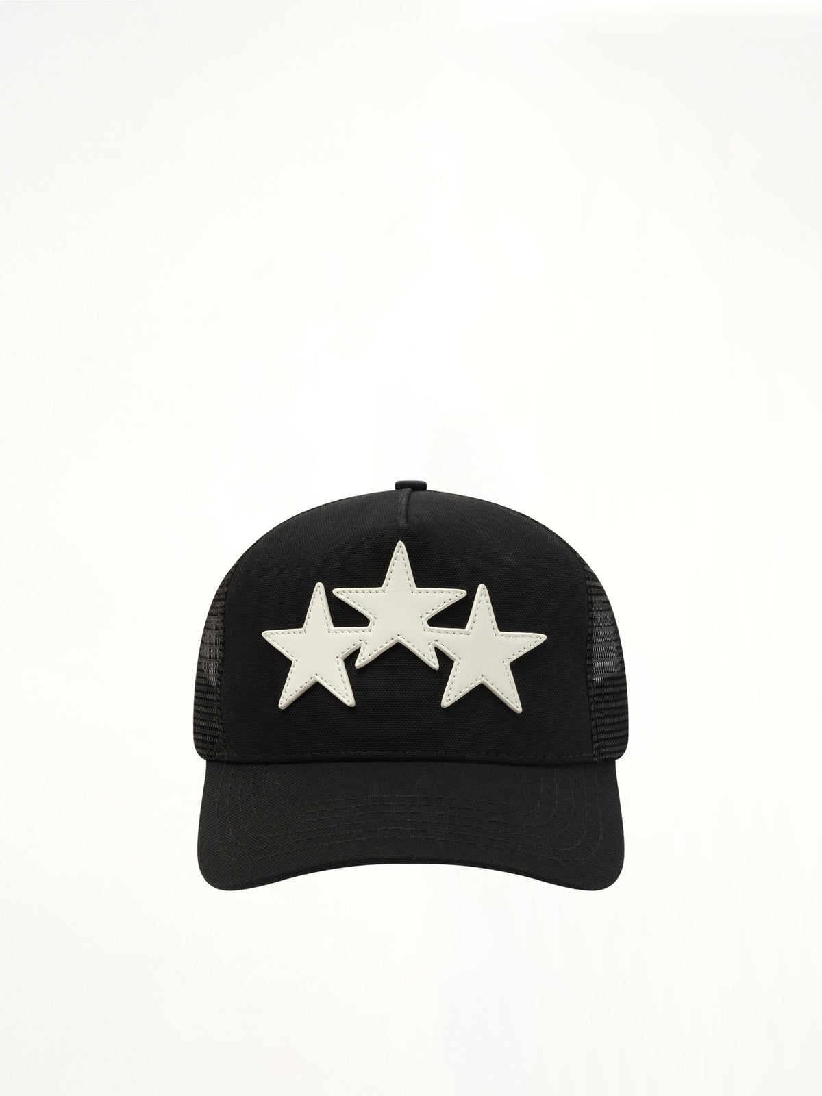 3 Star Trucker Hat in Black/White