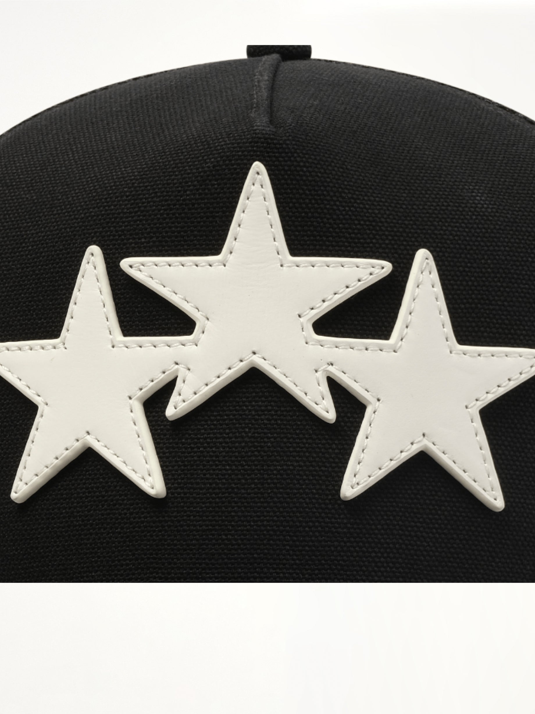 3 Star Trucker Hat in Black/White