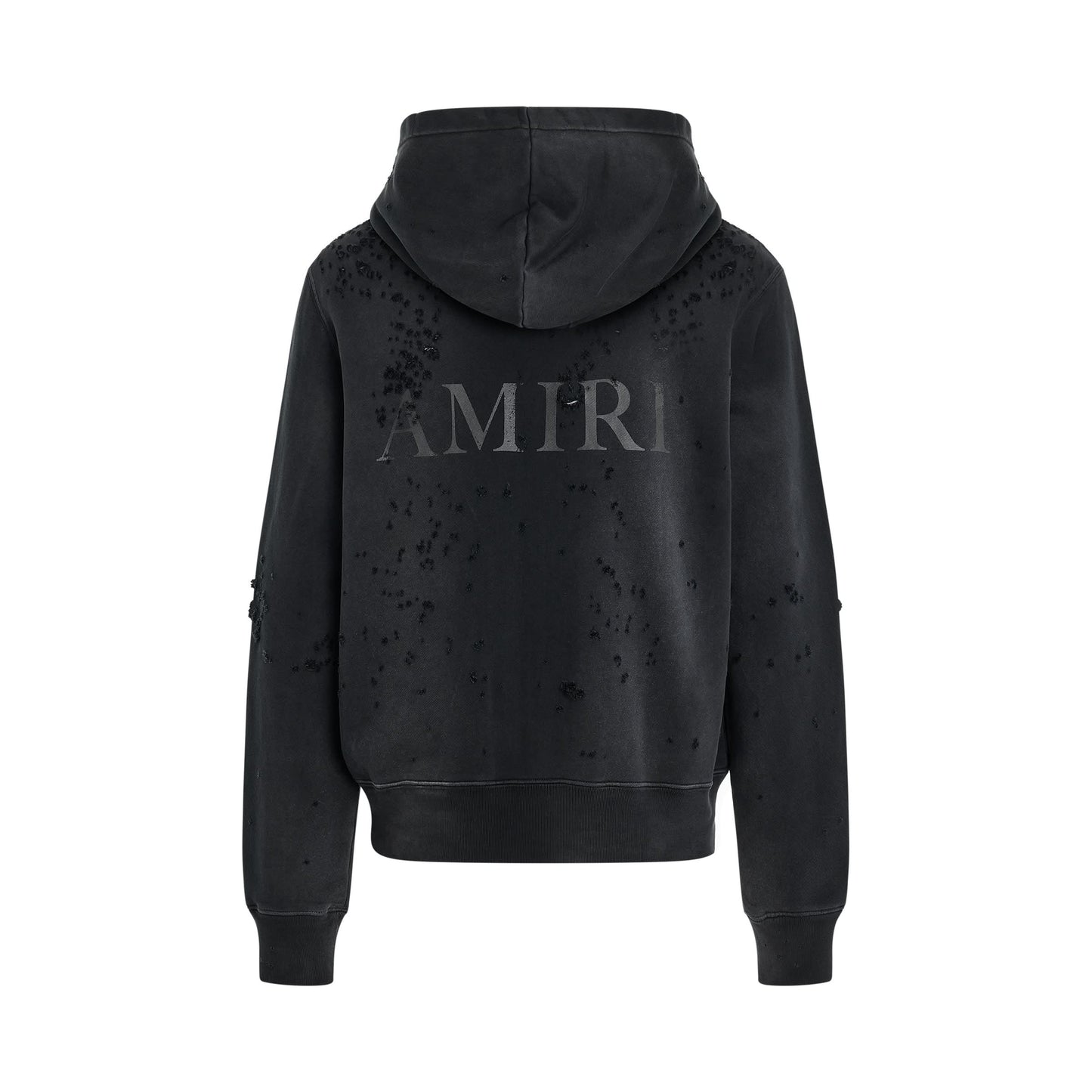 MA Logo Shotgun Zip Hoodie in Faded Black