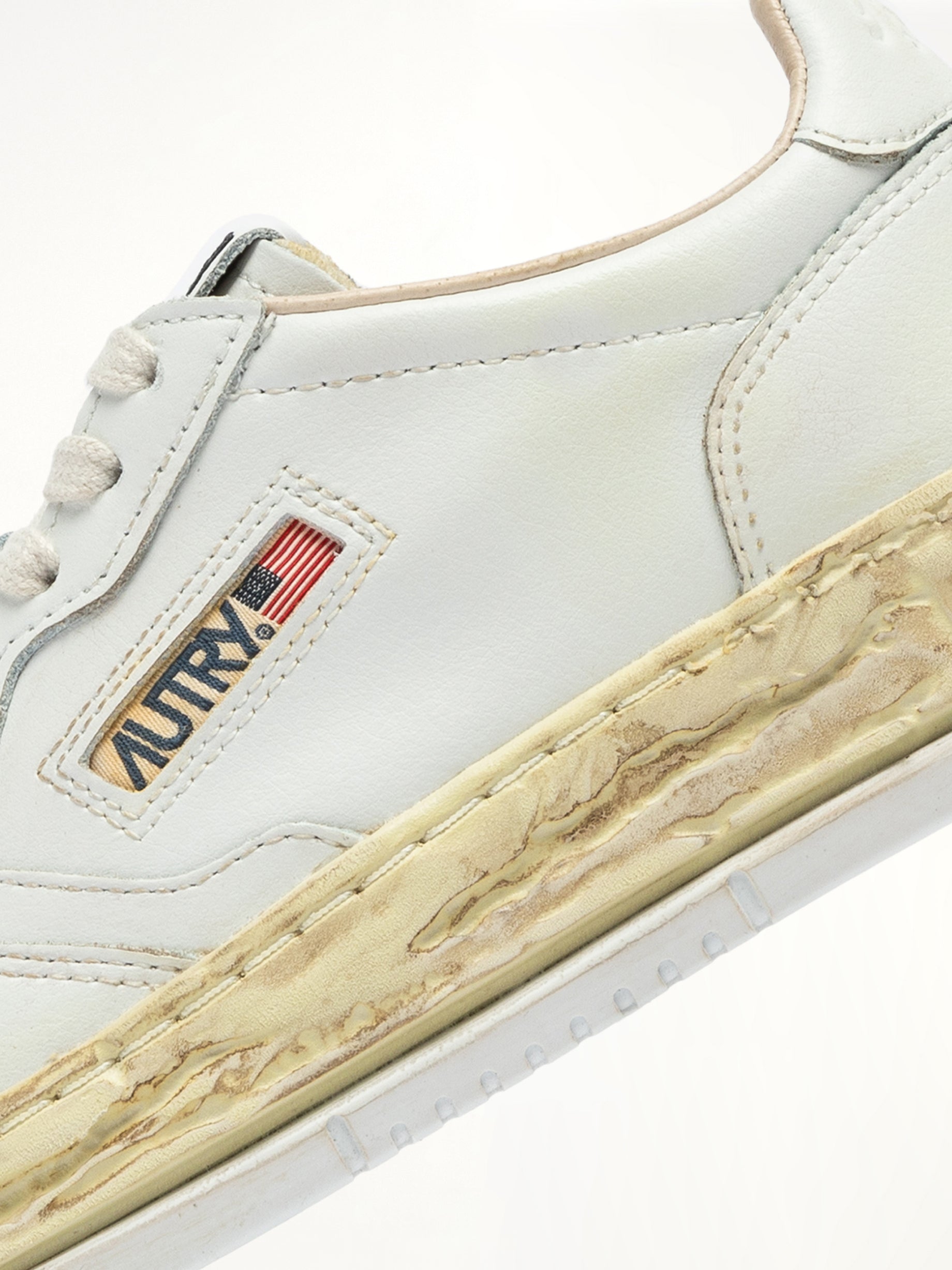 MMY Super Vintage Low Sneaker in White Back View | AUTRY