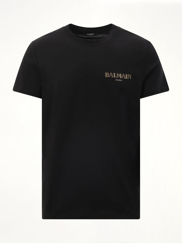 Balmain Vintage Gel T-Shirt in Black/Gold