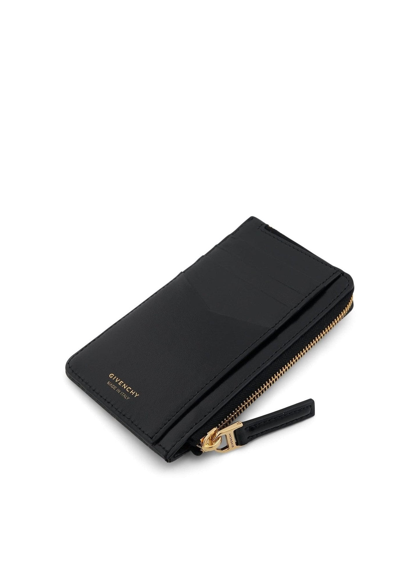 G Cut Zipped Cardholder in 4G Coated Canvas in Black