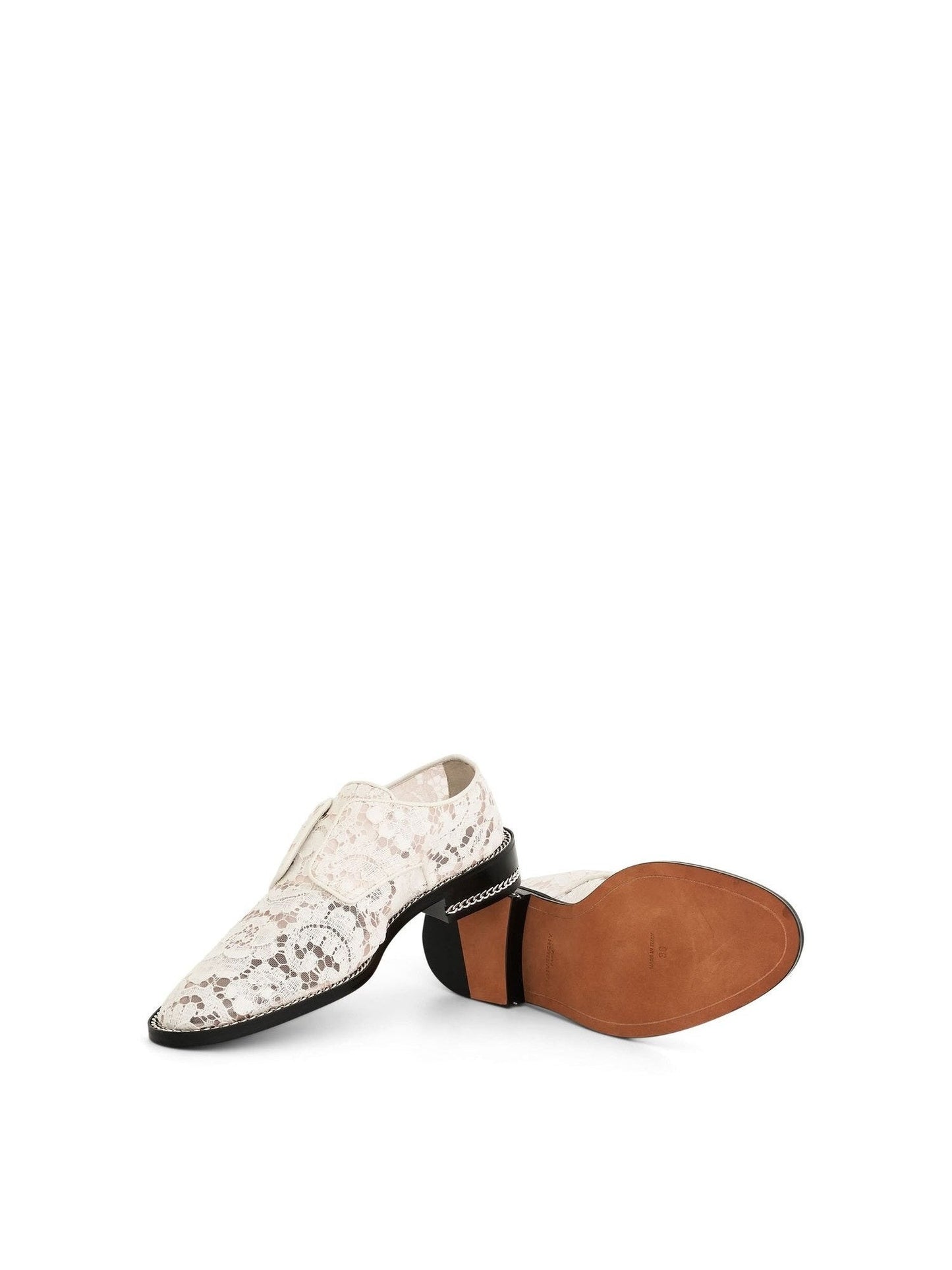 Double Chain Derby Shoes in White