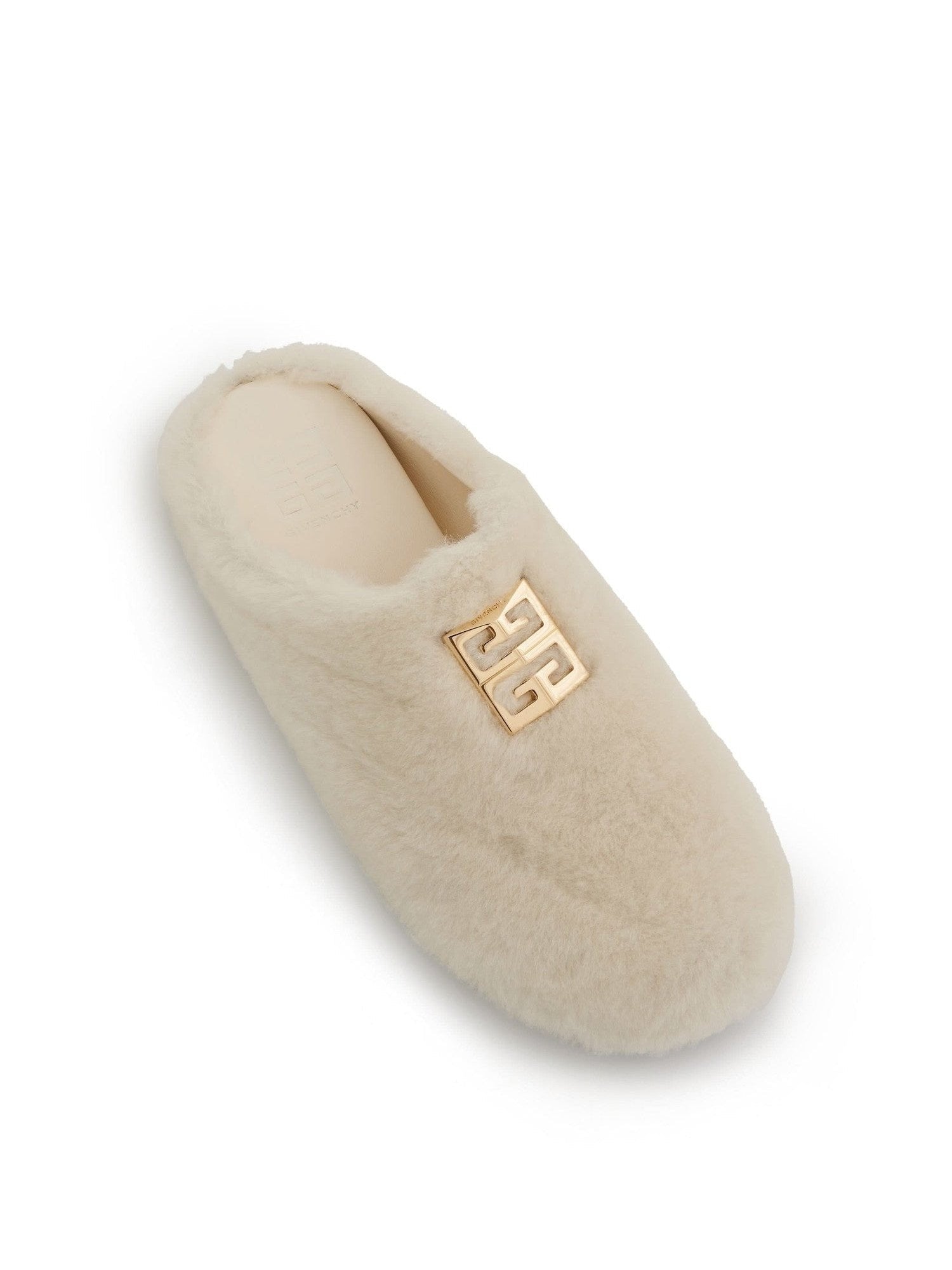 4G Shearling Slip On in Ivory Top View | GIVENCHY