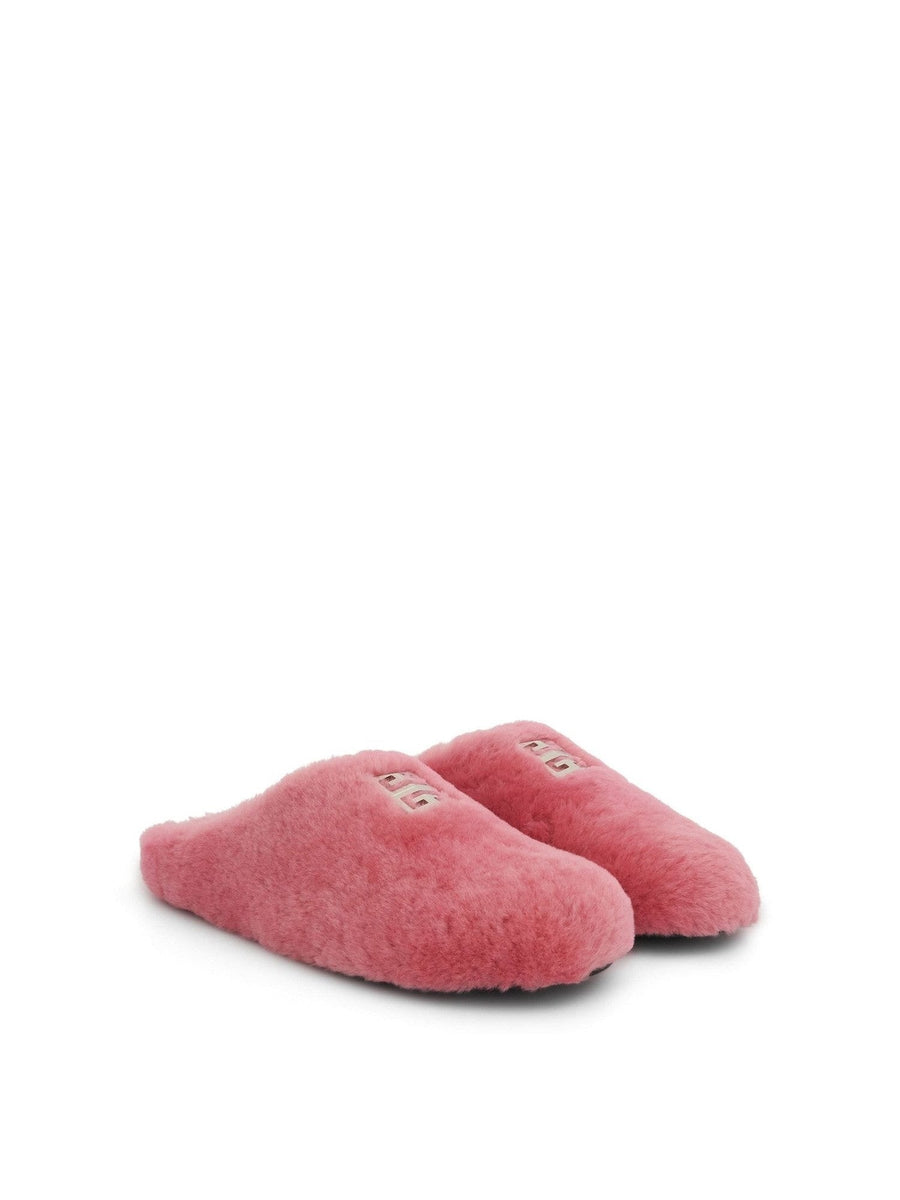 4G Shearling Slip On in Bright Pink Front View | GIVENCHY