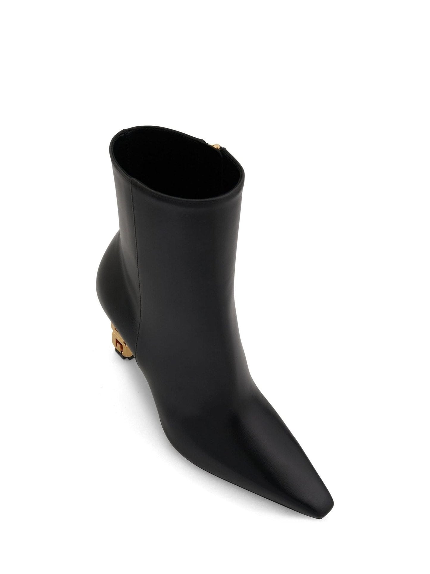 G Cube Leather Ankle Boots in Black