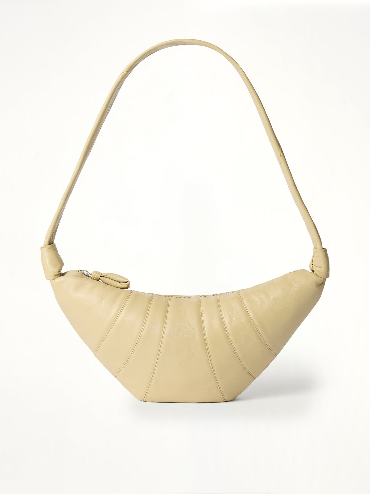Croissant Medium Soft Nappa Leather Bag in Sesame