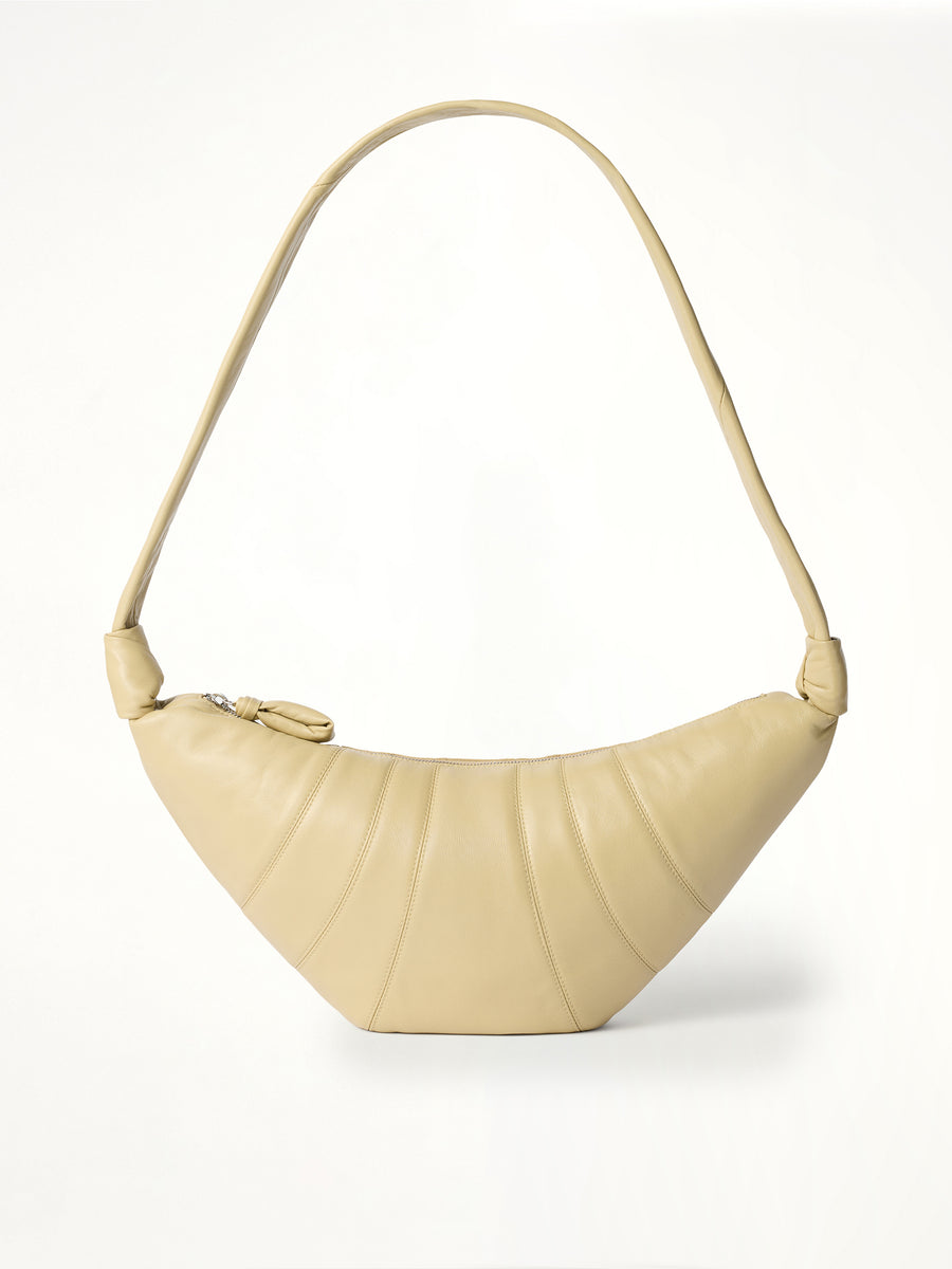 Croissant Medium Soft Nappa Leather Bag in Sesame