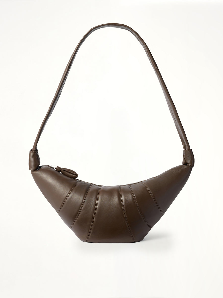 Croissant Medium Soft Nappa Leather Bag in Otter