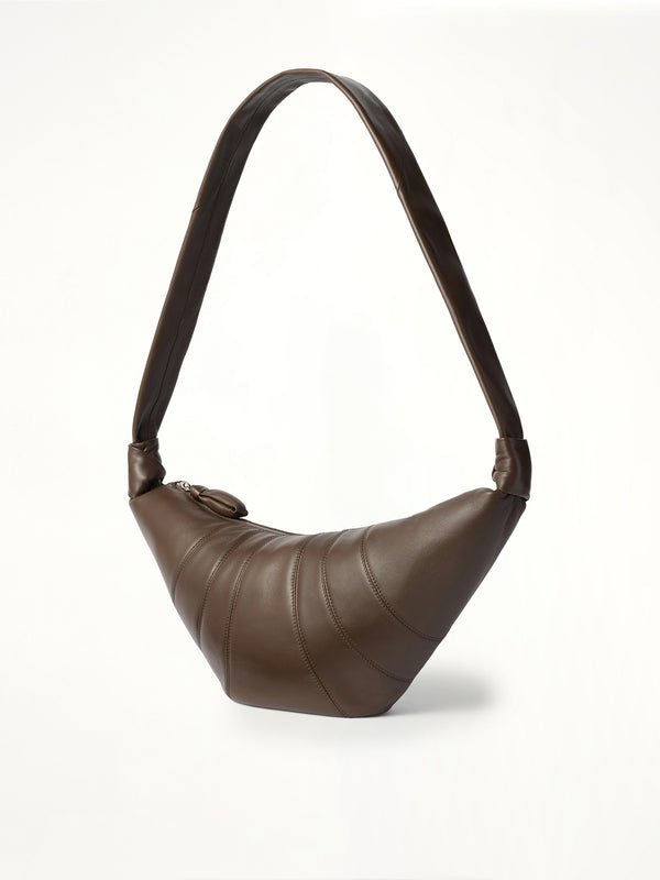 Croissant Medium Soft Nappa Leather Bag in Otter