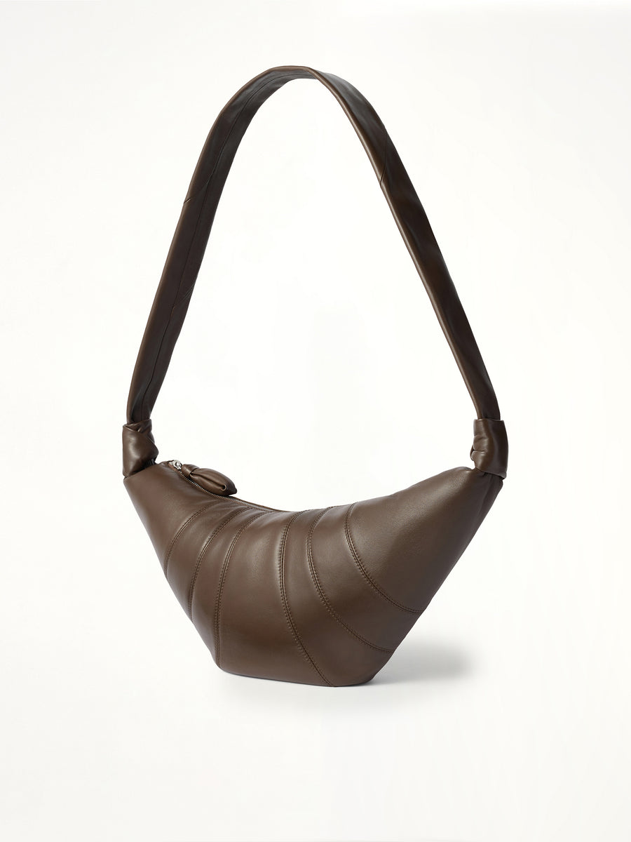 Croissant Medium Soft Nappa Leather Bag in Otter