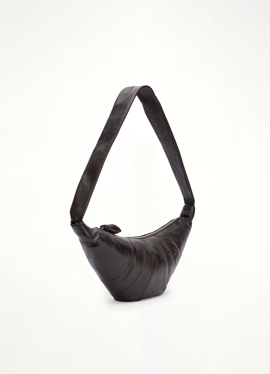 Croissant Medium Soft Nappa Leather Bag in Dark Chocolate