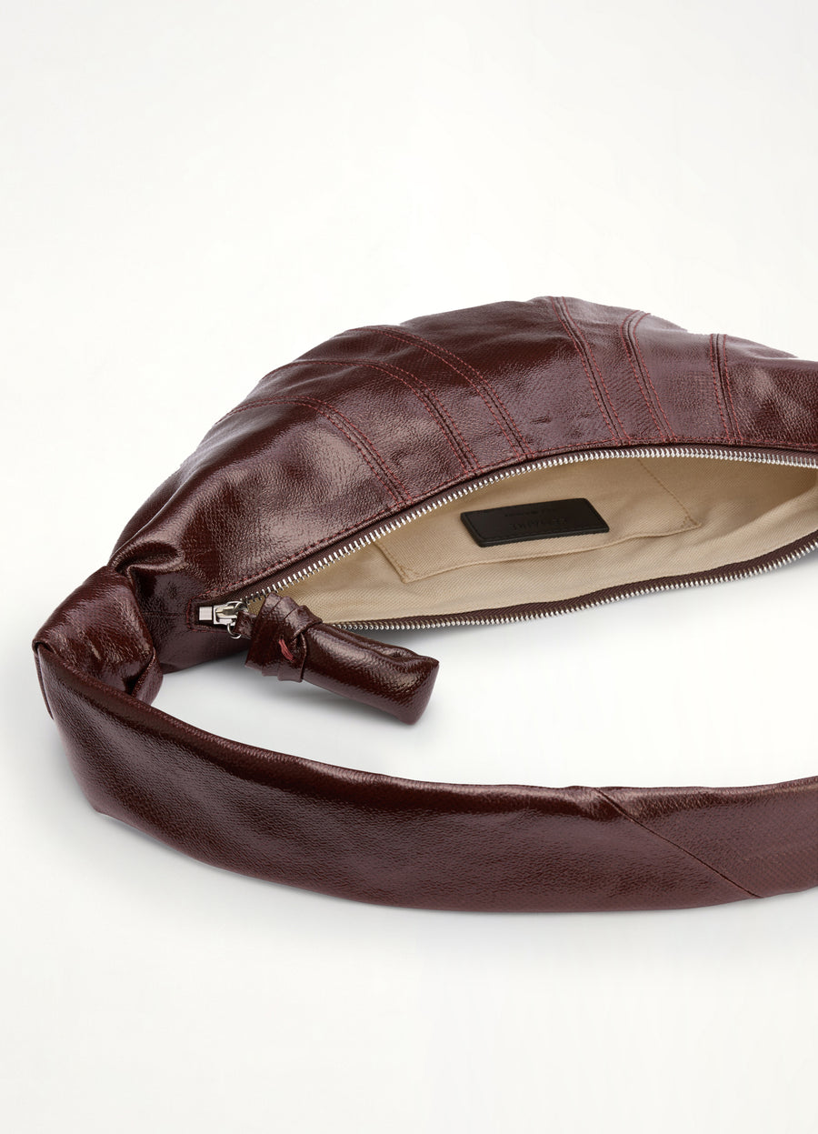 Croissant Small Coated Cotton Bag in Chocolate Fondant