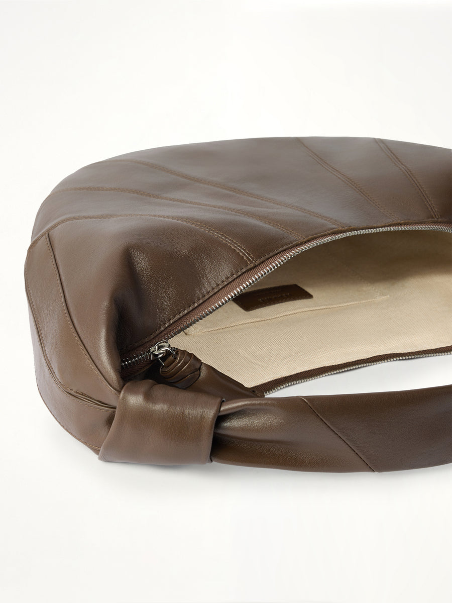 Fortune Croissant Soft Nappa Leather Bag in Otter