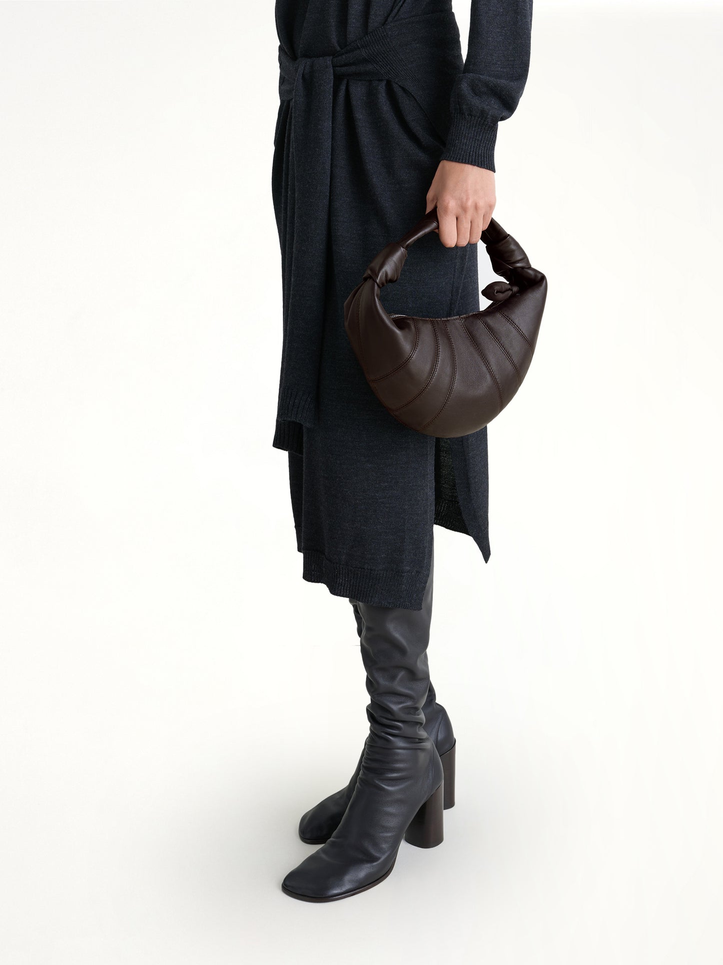 Mini Fortune Croissant Bag in Dark Chocolate