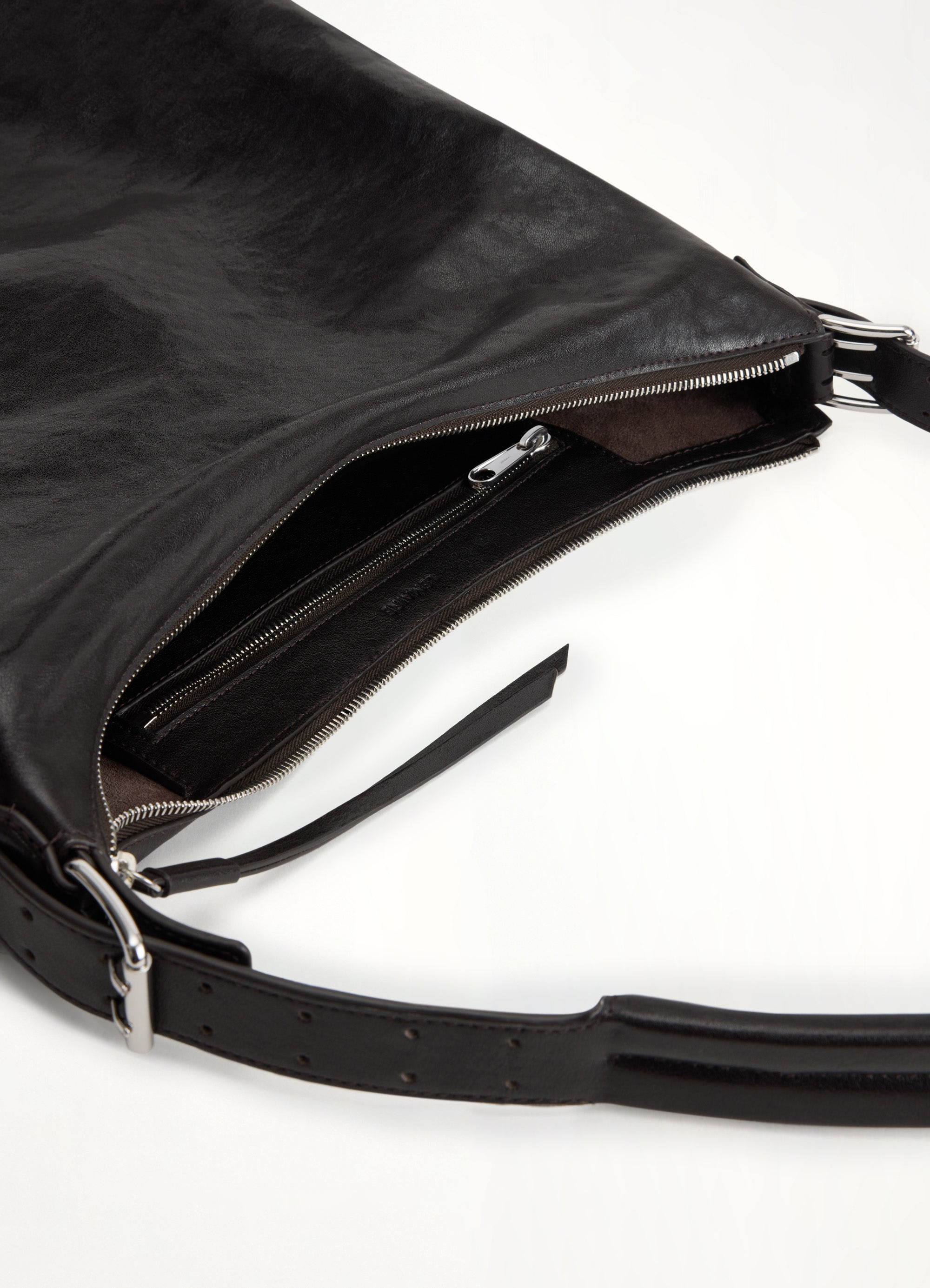 Belted Hobo Bag in Dark Chocolate