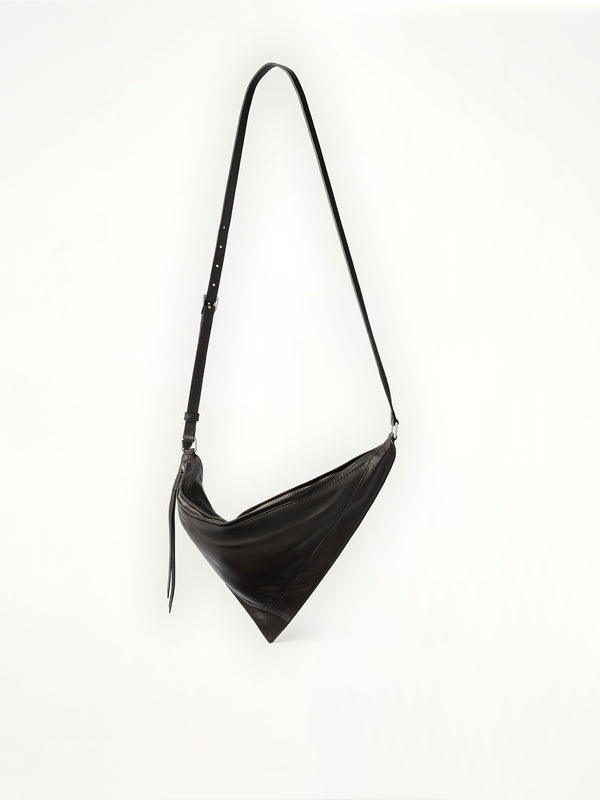 Pocket Scarf Shiny Nappa Leather Bag in Dark Chocolate