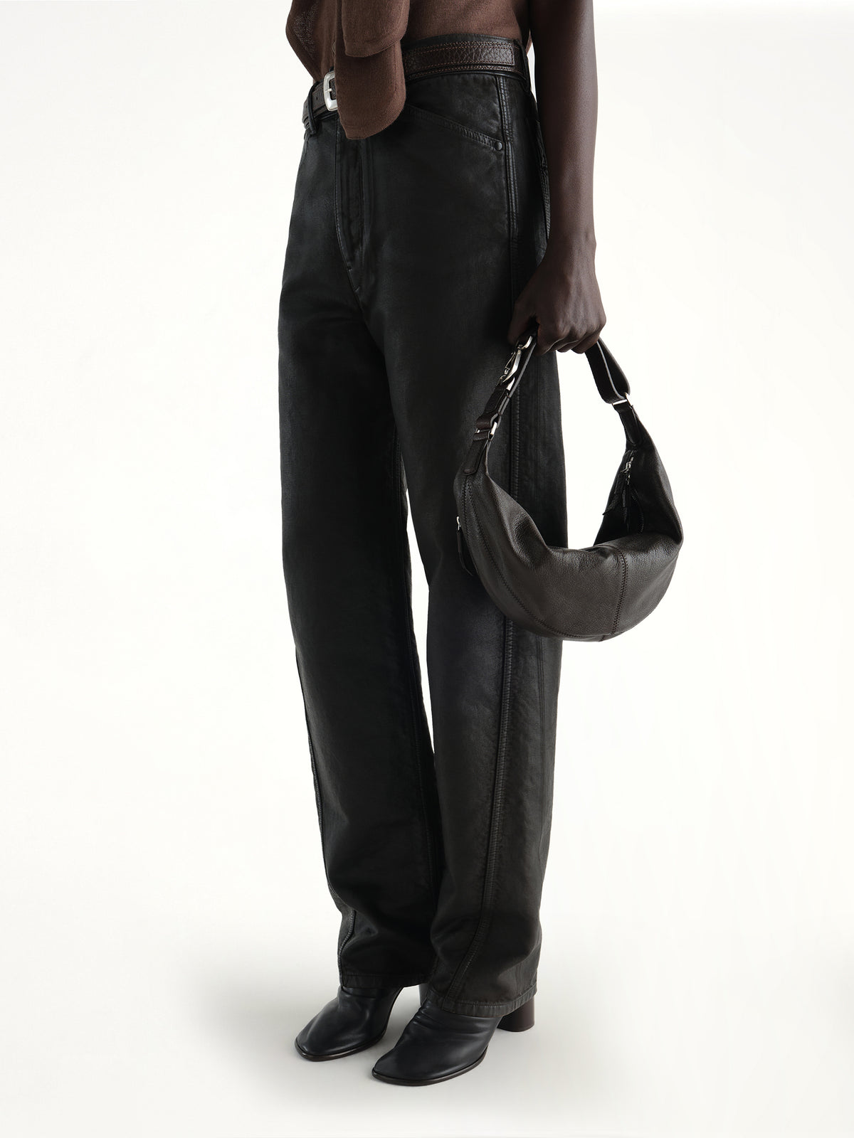 Mini Quiver Clip Buffalo Leather Bag in Dark Chocolate