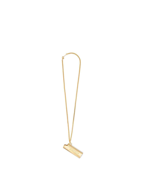 Logo Lighter Case Necklace in Gold