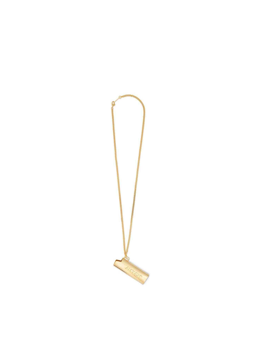 Logo Lighter Case Necklace in Gold