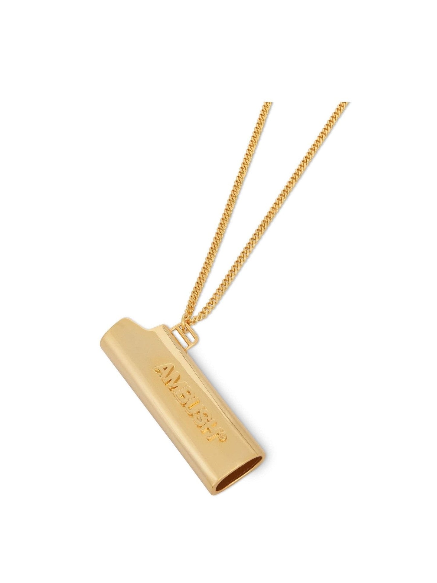 Logo Lighter Case Necklace in Gold