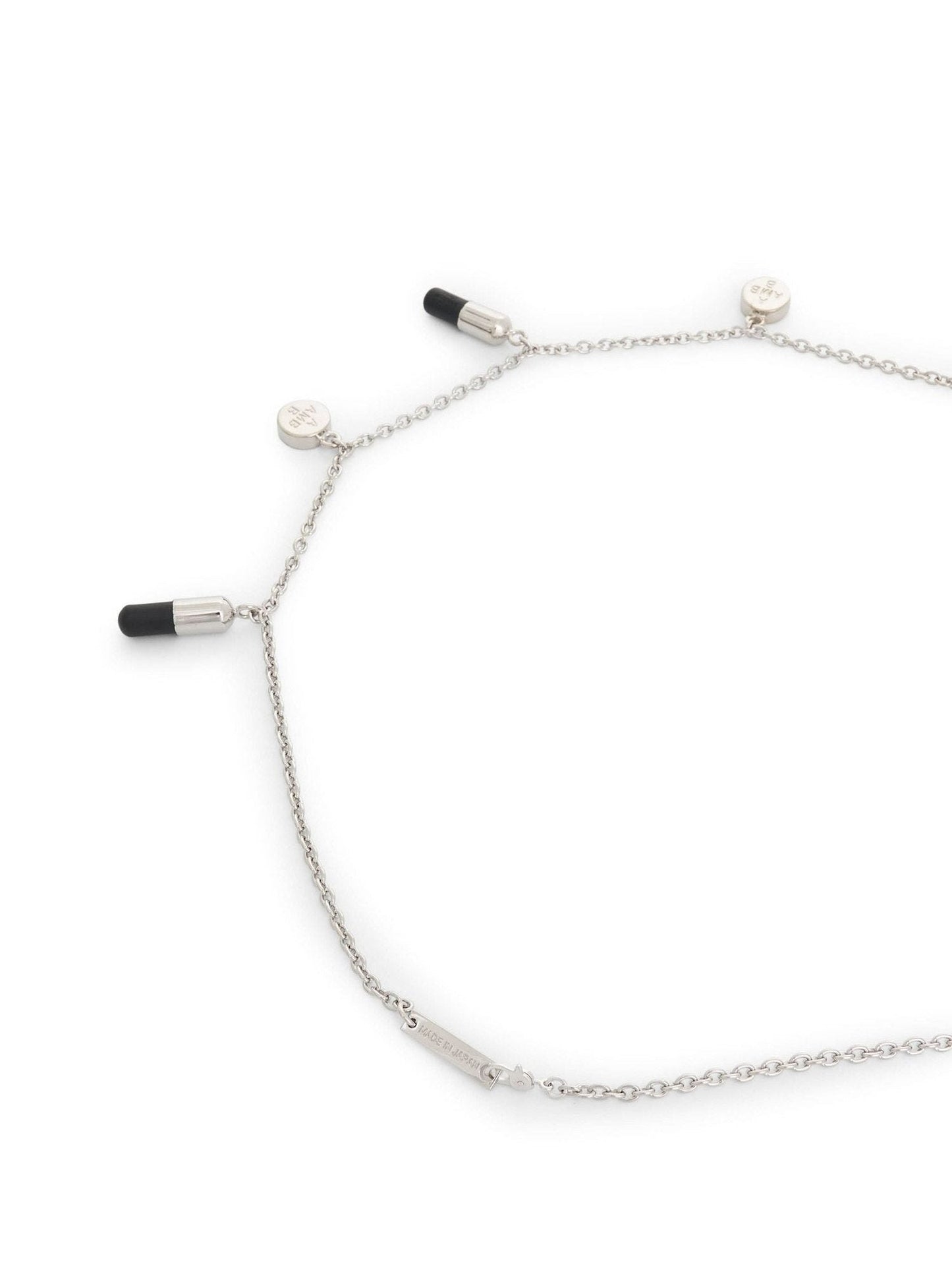 Multipill Charm Necklace in Silver/Black