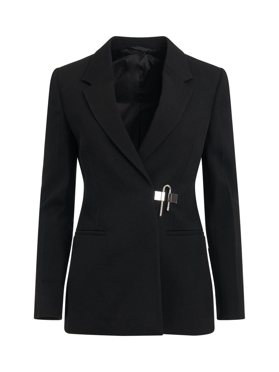 Starchy Wool Tricotine Jacket in Black