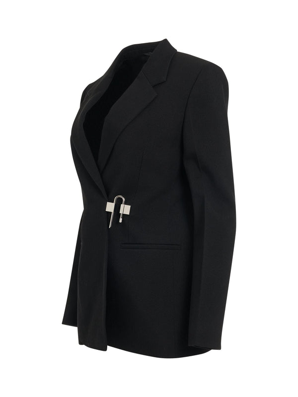 Starchy Wool Tricotine Jacket in Black
